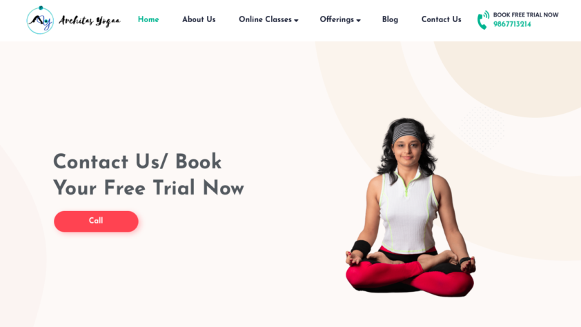 Archita's Yoga Website Featured Image
